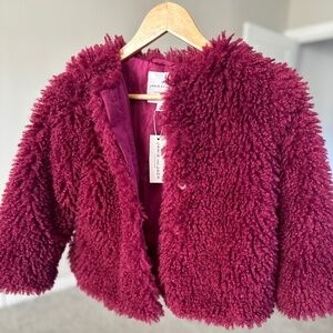 Janie and Jack Purple Faux Fur Jacket for Girls